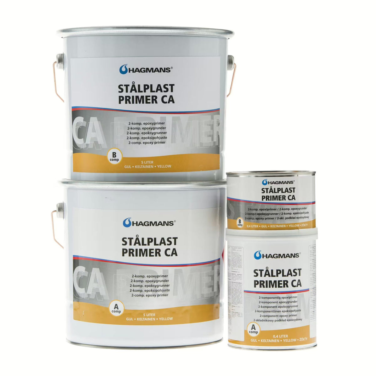 Hagmans Stålplast Primer CA 2K epoxygrund med A- och B-komponent